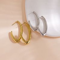 1 Pair Modern Style Simple Style Solid Color Plating 304 Stainless Steel 14K Gold Plated Ear Studs main image 3