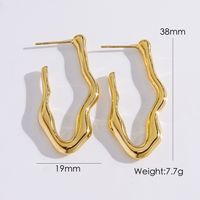 1 Pair Modern Style Simple Style Solid Color Plating 304 Stainless Steel 14K Gold Plated Ear Studs sku image 6