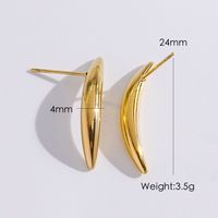 1 Pair Modern Style Simple Style Solid Color Plating 304 Stainless Steel 14K Gold Plated Ear Studs sku image 4
