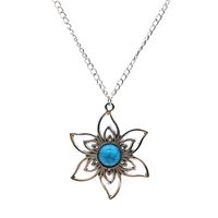 Wholesale Jewelry Simple Style Classic Style Flower Zinc Alloy Resin Plating Pendant Necklace main image 5