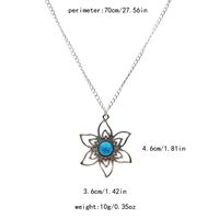 Wholesale Jewelry Simple Style Classic Style Flower Zinc Alloy Resin Plating Pendant Necklace main image 3