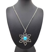 Wholesale Jewelry Simple Style Classic Style Flower Zinc Alloy Resin Plating Pendant Necklace sku image 1
