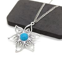 Wholesale Jewelry Simple Style Classic Style Flower Zinc Alloy Resin Plating Pendant Necklace main image 2