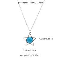 Wholesale Jewelry Retro Simple Style Pentagram Zinc Alloy Resin Inlay Pendant Necklace main image 3