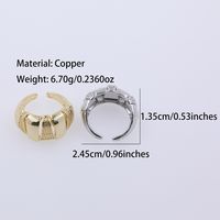 Copper 18K Gold Plated Casual Simple Style Plating Solid Color Open Rings main image 5