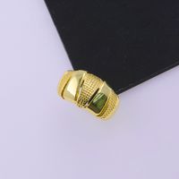Kupfer 18 Karat Vergoldet Lässig Einfacher Stil Überzug Einfarbig Offener Ring main image 3