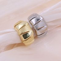 Copper 18K Gold Plated Casual Simple Style Plating Solid Color Open Rings main image 1