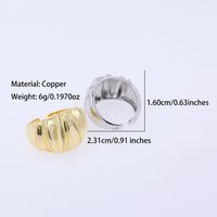 Casual Formal Classic Style Solid Color Copper Plating 18K Gold Plated Women's Open Rings main image 5