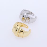 Casual Formal Classic Style Solid Color Copper Plating 18K Gold Plated Women's Open Rings main image 2