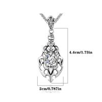 Simple Style Cool Style Flame 304 Stainless Steel Hollow Out Inlay Zircon Unisex Pendant Necklace main image 2