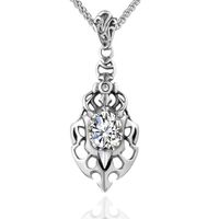 Simple Style Cool Style Flame 304 Stainless Steel Hollow Out Inlay Zircon Unisex Pendant Necklace main image 4