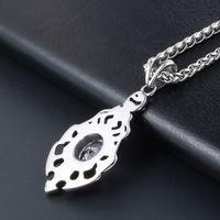Simple Style Cool Style Flame 304 Stainless Steel Hollow Out Inlay Zircon Unisex Pendant Necklace main image 5