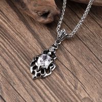 Simple Style Cool Style Flame 304 Stainless Steel Hollow Out Inlay Zircon Unisex Pendant Necklace main image 3