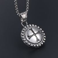 Cool Style Cross Round 304 Stainless Steel Unisex Pendant Necklace main image 4
