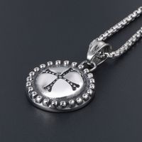 Cool Style Cross Round 304 Stainless Steel Unisex Pendant Necklace main image 5