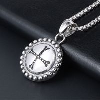 Cool Style Cross Round 304 Stainless Steel Unisex Pendant Necklace main image 1