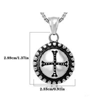 Cool Style Cross Round 304 Stainless Steel Unisex Pendant Necklace main image 2