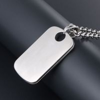 Casual Simple Style Rhombus Rectangle 304 Stainless Steel Men's Pendant Necklace main image 3