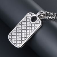 Casual Simple Style Rhombus Rectangle 304 Stainless Steel Men's Pendant Necklace main image 4