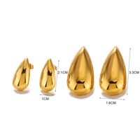 1 Pair Simple Style Water Droplets Polishing Plating 304 Stainless Steel 18K Gold Plated Ear Studs main image 2