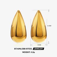 1 Pair Simple Style Water Droplets Polishing Plating 304 Stainless Steel 18K Gold Plated Ear Studs sku image 2