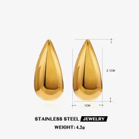 1 Pair Simple Style Water Droplets Polishing Plating 304 Stainless Steel 18K Gold Plated Ear Studs sku image 1