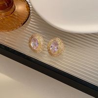 1 Pair Exaggerated Luxurious Oval Plating Inlay Copper Zircon White Gold Plated Gold Plated Ear Studs main image 4