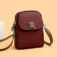 Women's Small Pu Leather Solid Color Vintage Style Classic Style Sewing Thread Flip Cover Crossbody Bag main image 1