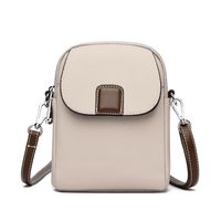 Women's Small Pu Leather Solid Color Vintage Style Classic Style Sewing Thread Flip Cover Crossbody Bag sku image 3