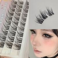 Style De Fée Sucré Couleur Unie Cheveux De Vison Faux Cils Colle Pour Cils Pince À Cils 3 Pièces main image 1