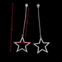 1 Pair Casual Exaggerated Pentagram Plating Inlay Copper Zircon White Gold Plated Drop Earrings main image 3