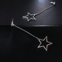 1 Pair Casual Exaggerated Pentagram Plating Inlay Copper Zircon White Gold Plated Drop Earrings main image 6