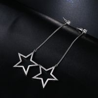 1 Pair Casual Exaggerated Pentagram Plating Inlay Copper Zircon White Gold Plated Drop Earrings main image 1