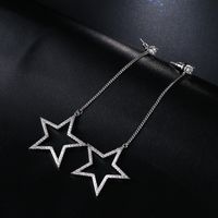 1 Pair Casual Exaggerated Pentagram Plating Inlay Copper Zircon White Gold Plated Drop Earrings sku image 1