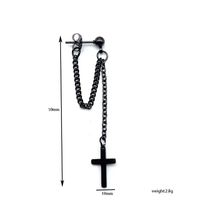 1 Pair Classic Style Cross Plating 201 Stainless Steel Black Plated Drop Earrings main image 5