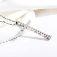 304 Stainless Steel Basic Modern Style Classic Style Cross Letter Pendant Necklace main image 7