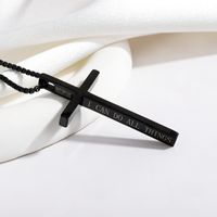 304 Stainless Steel Basic Modern Style Classic Style Cross Letter Pendant Necklace main image 6