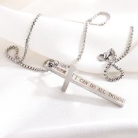 304 Stainless Steel Basic Modern Style Classic Style Cross Letter Pendant Necklace main image 5