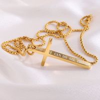 304 Stainless Steel Basic Modern Style Classic Style Cross Letter Pendant Necklace main image 1