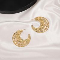 1 Pair Casual Simple Style Classic Style Round Hollow Out Alloy Drop Earrings Ear Studs sku image 2