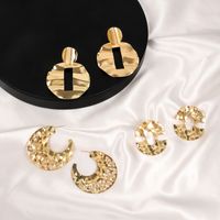 1 Pair Casual Simple Style Classic Style Round Hollow Out Alloy Drop Earrings Ear Studs main image 1