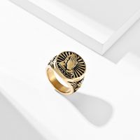 Retro Simple Style Gesture 304 Stainless Steel 18K Gold Plated Unisex Rings main image 4