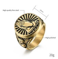 Retro Simple Style Gesture 304 Stainless Steel 18K Gold Plated Unisex Rings main image 2