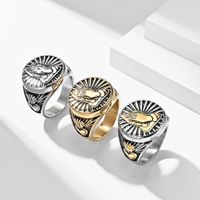 Retro Simple Style Gesture 304 Stainless Steel 18K Gold Plated Unisex Rings main image 5