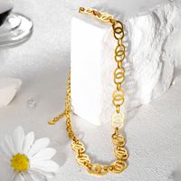 304 Stainless Steel 14K Gold Plated Simple Style Classic Style Plating Solid Color Necklace main image 3