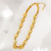 304 Stainless Steel 14K Gold Plated Simple Style Classic Style Plating Solid Color Necklace main image 1