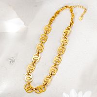 Acier Inoxydable 304 Plaqué Or 14K Style Simple Style Classique Placage Couleur Unie Collier main image 6