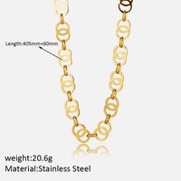 304 Stainless Steel 14K Gold Plated Simple Style Classic Style Plating Solid Color Necklace sku image 1