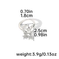 Copper 18K Gold Plated IG Style Shiny Inlay Star Moon Zircon Open Rings sku image 3