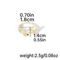 Copper 18K Gold Plated IG Style Shiny Inlay Star Moon Zircon Open Rings sku image 2